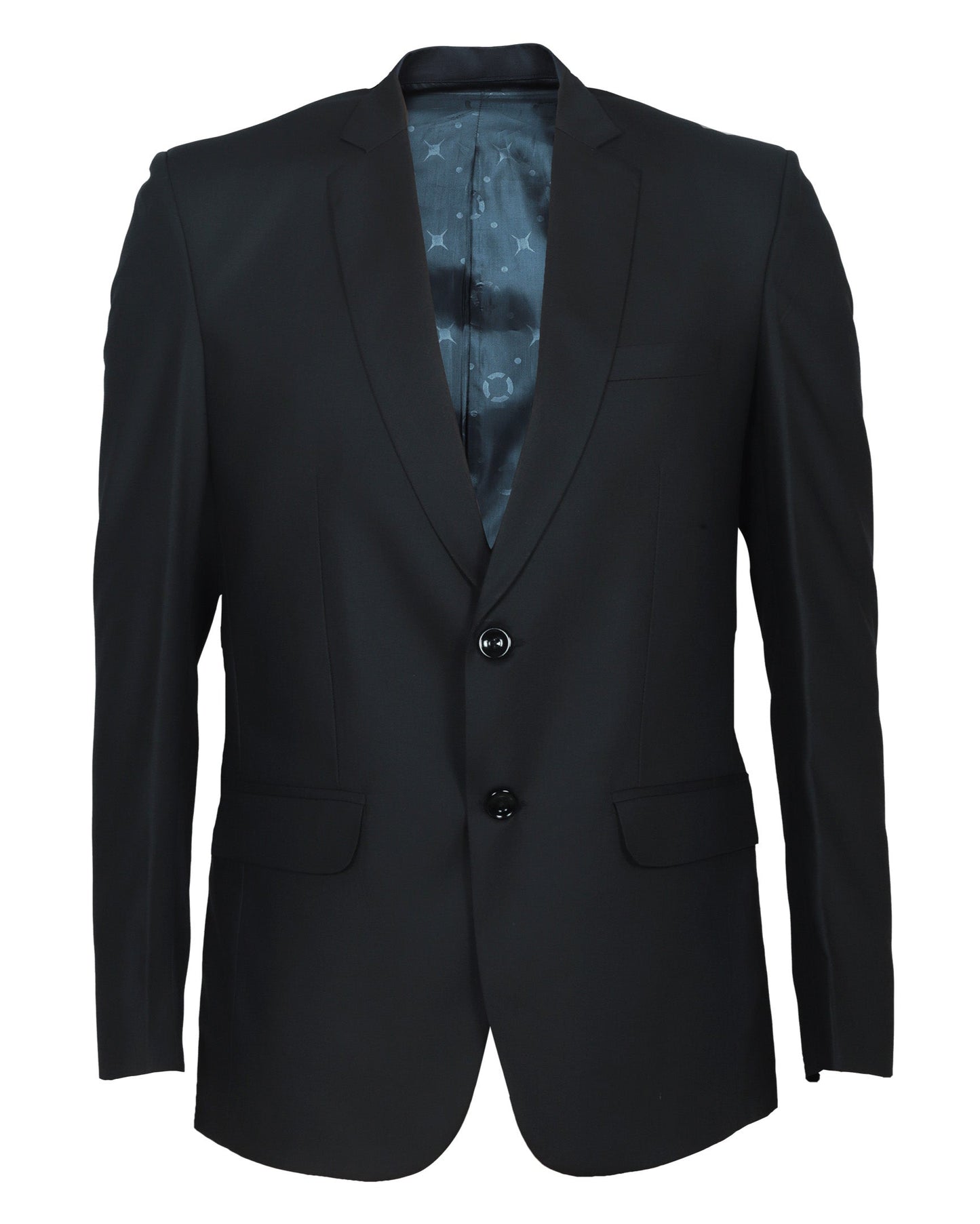 Black suit jacket on a white background