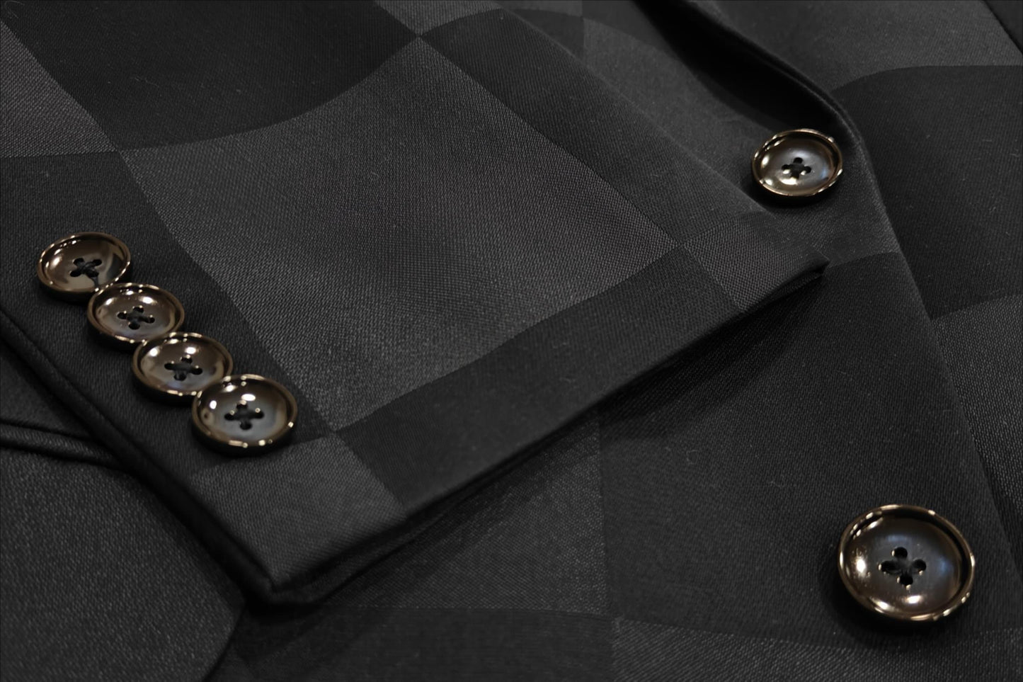 Sleeve fold showing check fabric texture and stitch detailing – highlighting imported poly-viscose quality