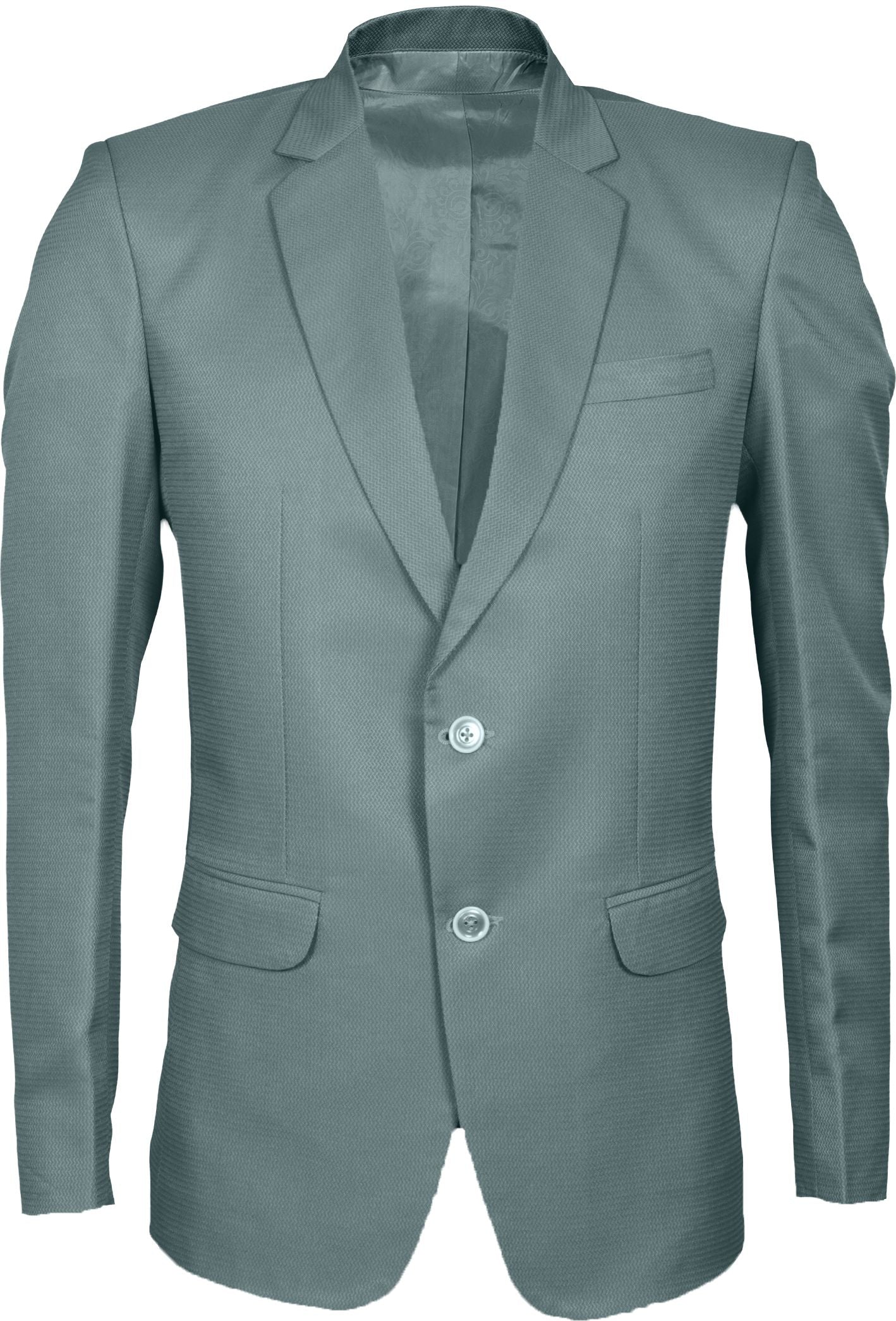 Teal colour suit jacket on a white background
