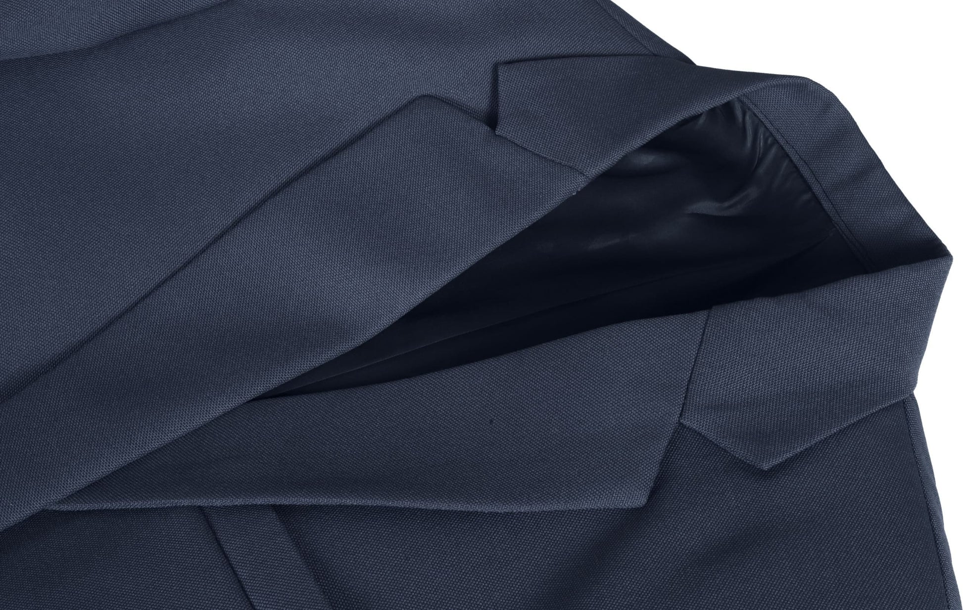 Close-up of ash blue fabric with folds on a white background