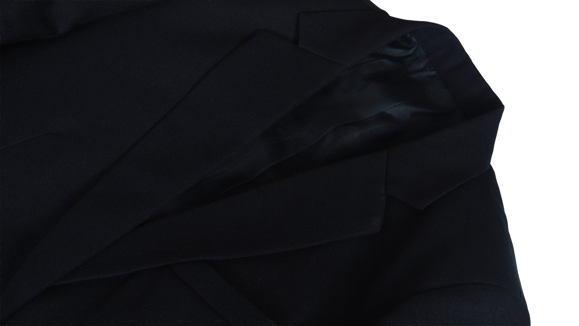 Close-up of a black blazer fabric texture