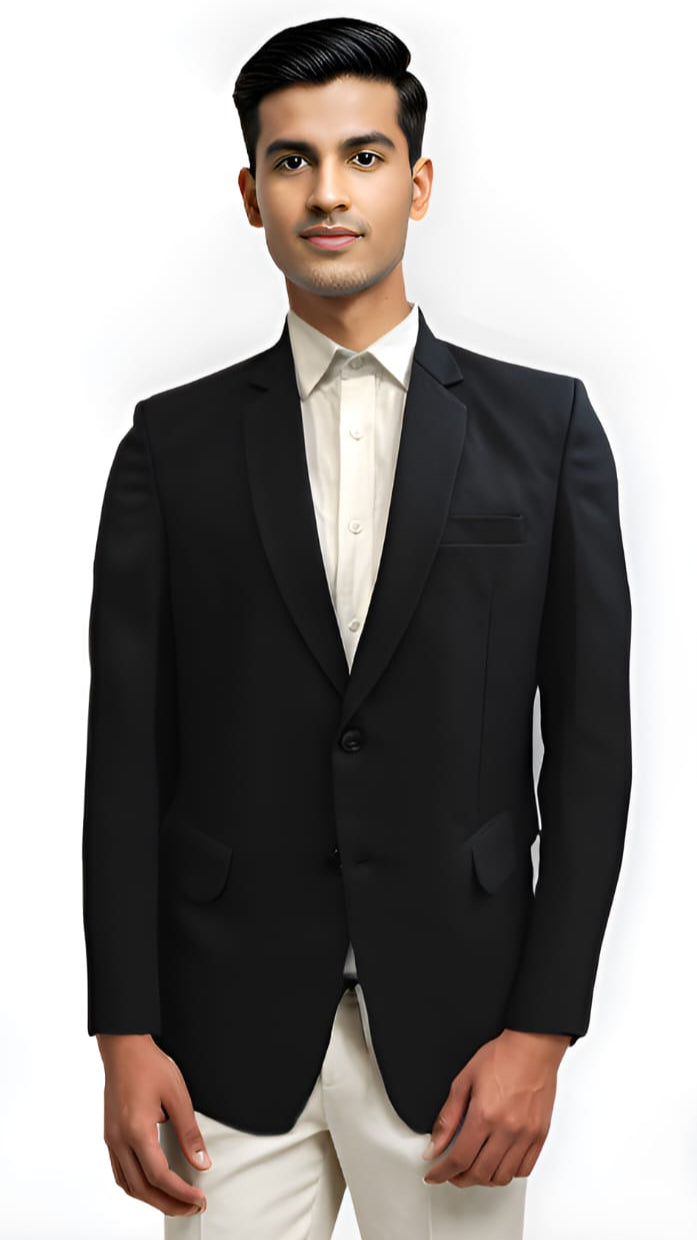 Men slim fit black blazer - formal coat for office, party or wedding, affordable and stylish