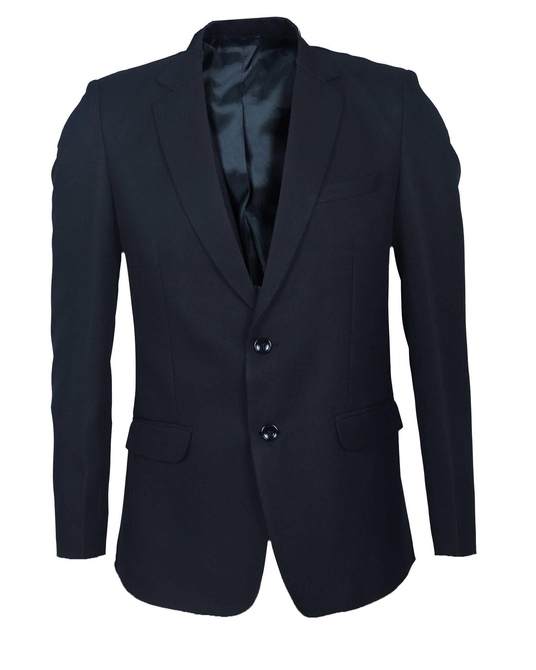 Black suit jacket on a white background