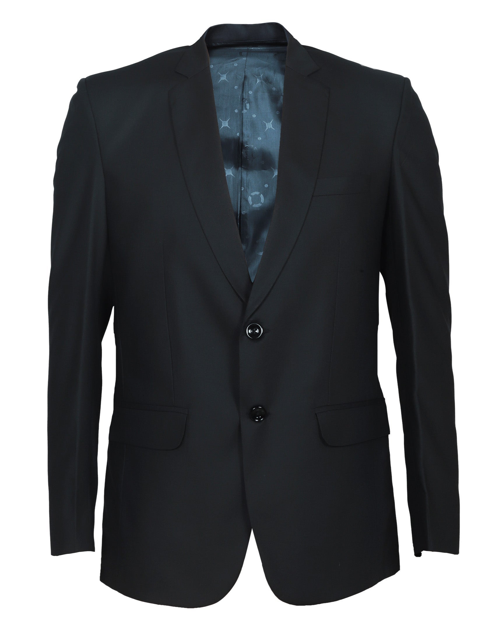 Black suit jacket on a white background