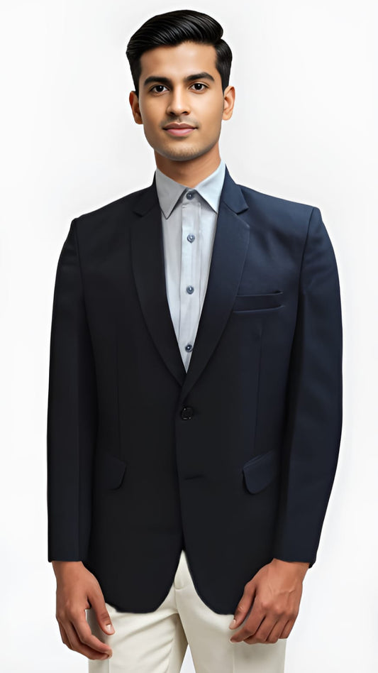 Men Navy blue formal blazer - slim fit, formal coat, affordable for meetings, interviews and college presentations